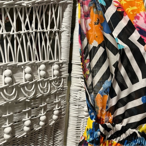 America & Beyond Sleeveless Sheer Maxi Dress Sz XL Tropical Beach CoverUp Flowy - Picture 13 of 16